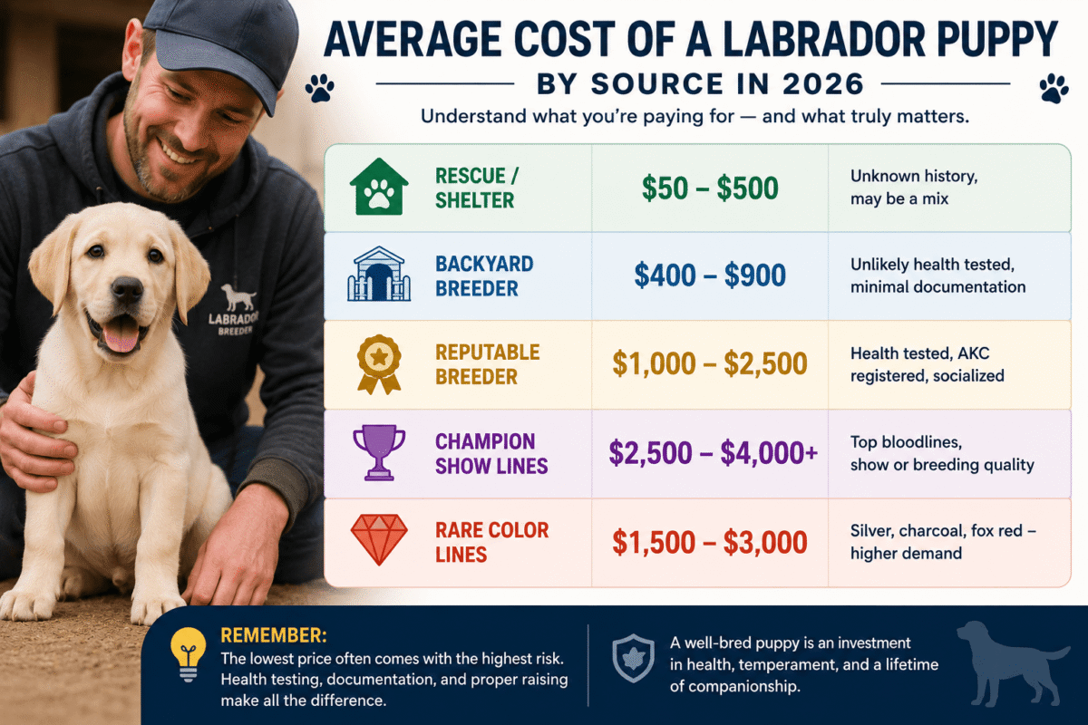 average cost of a labrador puppy
