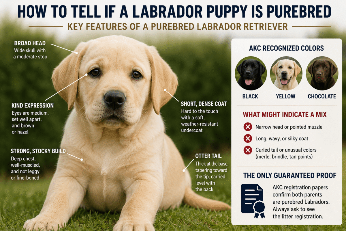 how to tell if a labrador puppy is purebred