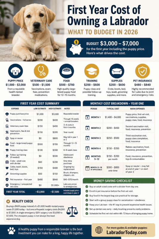 first year cost of owning a labrador