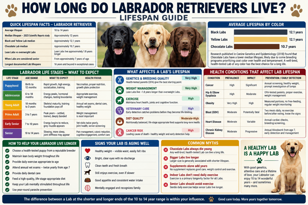 how long do labrador retrievers live