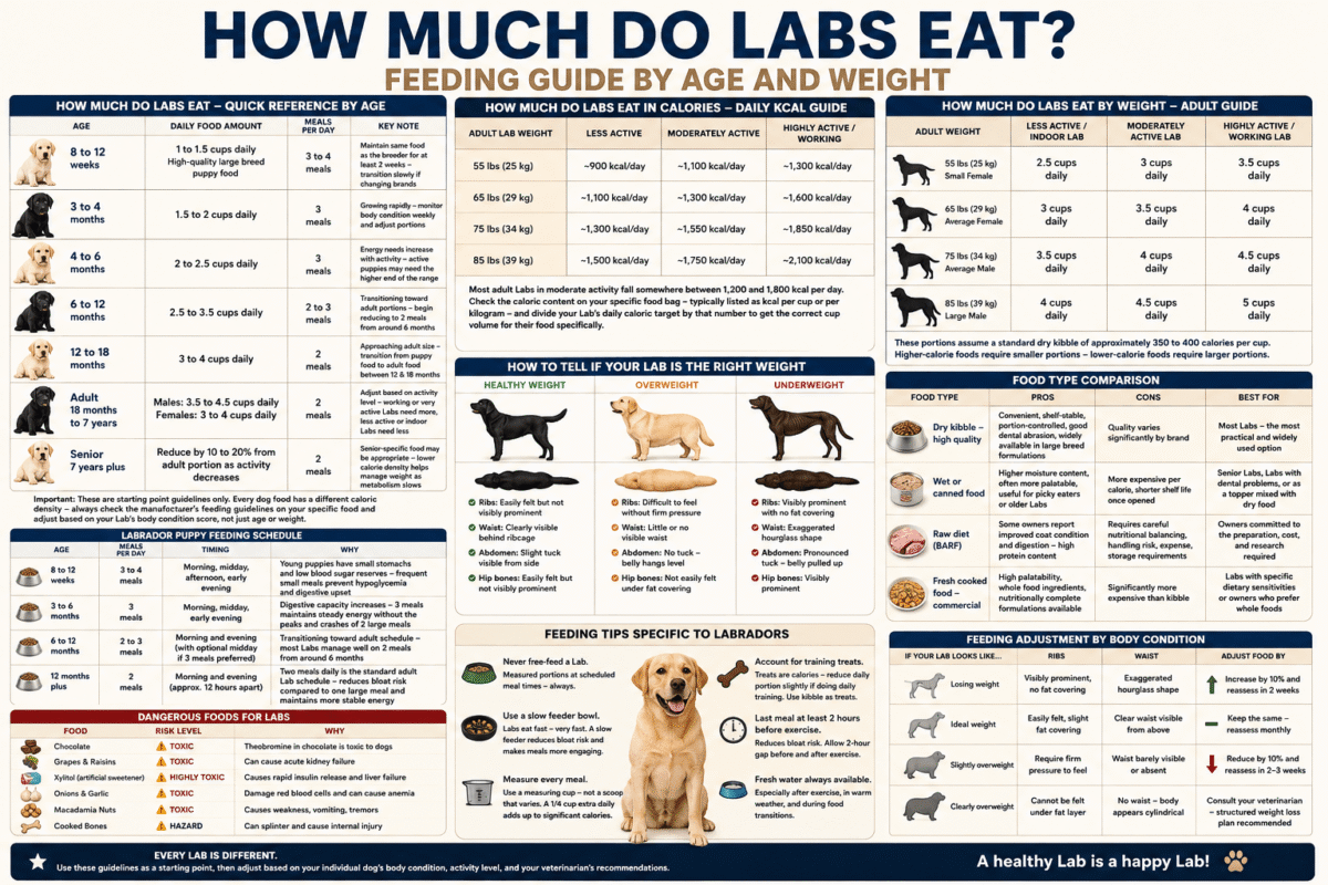 how much do labs eat